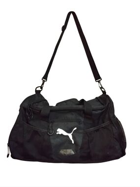 Puma Black Gym Bag with White Logo Duffle  – EUC
